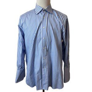 Alâra Men's Blue Striped Buttondown Shirt Sz 32-33